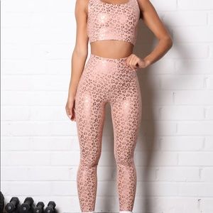 Pink/Rose gold Animal print Leggings